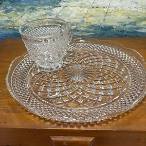 Vintage Anchor Hocking Lunch plate and cup